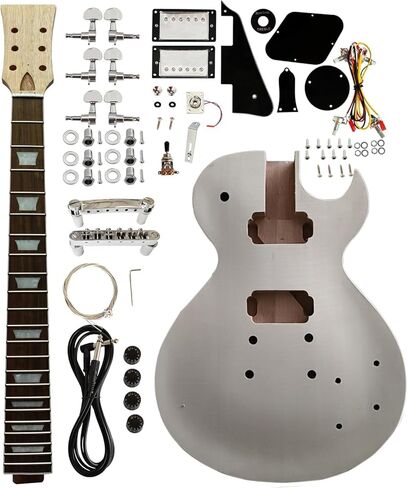 Unfinished DIY electric guitar kit: 6-string right hand, peach blossom wood body, maple neck, and Rosewood fingerboard chrome hardware to create your own guitar(BYXSZ-TL01) in Saudi Arabia
