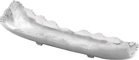 صينية CosmoLiving من Cosmopolitan Aluminium Live Edge، مقاس 16 بوصة × 11 بوصة × 5 بوصة، فضي in Kuwait