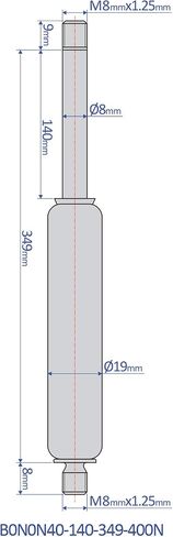 Bansbach – 11 inch (272mm) Stainless Steel Gas Spring, Force 225N (50lb) - Hydraulic Tools & Accessories, Heavy Duty, Standard Model in Saudi Arabia