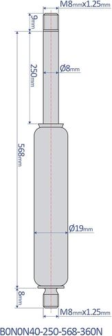 Bansbach – 11 inch (272mm) Stainless Steel Gas Spring, Force 225N (50lb) - Hydraulic Tools & Accessories, Heavy Duty, Standard Model in Saudi Arabia