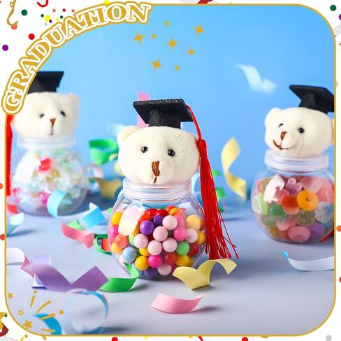 6 Pcs Graduation Bear Jar 14 oz Graduation Candy Jars Set Clear Fillable Plastic Container with Graduation Bear Graduation Party Supplies for 2024 Graduation Party Decoration Gift in Saudi Arabia