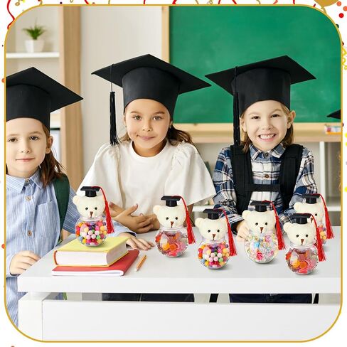 6 Pcs Graduation Bear Jar 14 oz Graduation Candy Jars Set Clear Fillable Plastic Container with Graduation Bear Graduation Party Supplies for 2024 Graduation Party Decoration Gift in Saudi Arabia