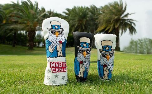 أغطية رأس خشبية للجولف غطاء السائق 3 أغطية رأس خشبية أغطية رأس هجينة مطرزة بنمط الولايات المتحدة الأمريكية تصميم النسر السحري أغطية رأس نادي الجولف أغطية رأس خشبية مصنوعة يدويًا in Kuwait