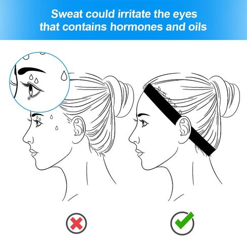 Stop Sweating No Smell No Itch Headband Sweatband,Popular Gift for Workout and Costumes, Stretchy Terry Fit All Ages (3pcs) in Kuwait