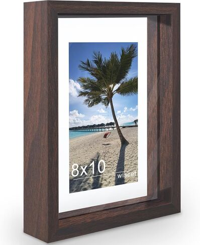 5x7 Floating Picture Frame, Double Glass Photo Frame, Made of Tempering Glass Display Any Size Photo (3.5x5 4x6) up to 5 x 7, Free Standing, Easy to Change Photos, for Wall and Tabletop, Black in Saudi Arabia