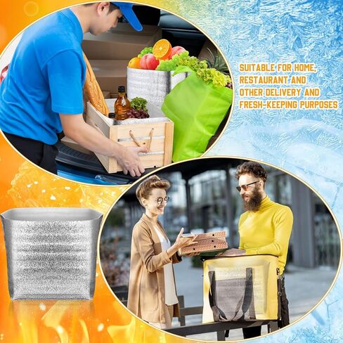 100 قطعة من بطانات الصناديق المعزولة بالرقائق مقاس 10 × 10 × 10 بوصة، صناديق شحن معزولة باللون الفضي، حقيبة حرارية مانعة للتسرب للأغذية المجمدة، حاويات شحن باردة عديمة الرائحة للأسماك المجمدة واللحوم ومستحضرات التجميل in Kuwait