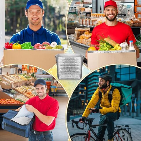 100 قطعة من بطانات الصناديق المعزولة بالرقائق مقاس 10 × 10 × 10 بوصة، صناديق شحن معزولة باللون الفضي، حقيبة حرارية مانعة للتسرب للأغذية المجمدة، حاويات شحن باردة عديمة الرائحة للأسماك المجمدة واللحوم ومستحضرات التجميل in Kuwait