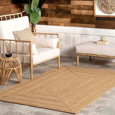nuLOOM Rowan Solid 2x8 Indoor/Outdoor Runner Rug for Living Room Patio Deck Front Porch Entryway Hallway Kitchen, Ivory in Saudi Arabia