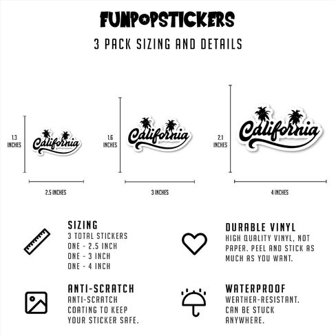 California Palm Trees Sticker California Vibes Stickers - Laptop Stickers - 2.5 Inches Vinyl Decal - Laptop, Phone, Tablet Vinyl Decal Sticker S214742 in Saudi Arabia