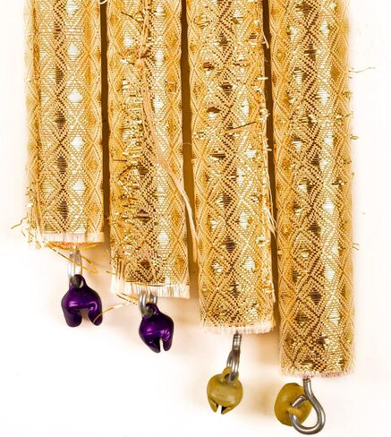 Traditional Dandiya Garba Decorative Sticks set of 2 Pairs for Navratri Celebration Dance Assorted Colors ((White and Golden Design-4 Sticks)) in Saudi Arabia
