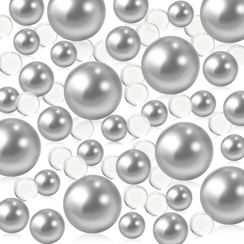300 Pieces Floating NO Hole Pearls and 5000 Pcs Transparent Water Gels,Highlight Pearls Bead for Vases,8/10/14/20mm Beads for Centerpiece Home Table Party Decor,DIY Wedding Decor(Purple) in Saudi Arabia