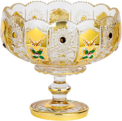 Decorative Stemmed Centerpiece Fruit Bowl for Kitchen, Living Room (Gold, Small). in Saudi Arabia