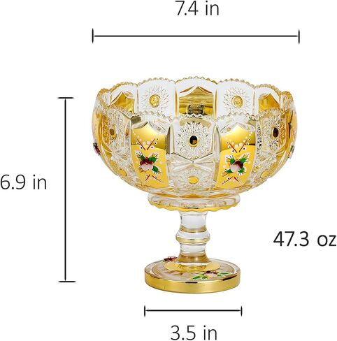 Decorative Stemmed Centerpiece Fruit Bowl for Kitchen, Living Room (Gold, Small). in Saudi Arabia
