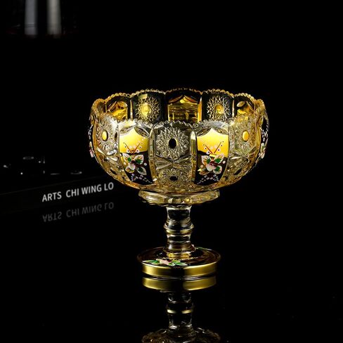 Decorative Stemmed Centerpiece Fruit Bowl for Kitchen, Living Room (Gold, Small). in Saudi Arabia