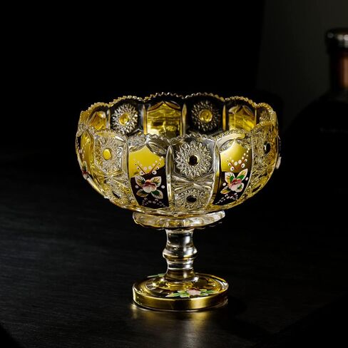 Decorative Stemmed Centerpiece Fruit Bowl for Kitchen, Living Room (Gold, Small). in Saudi Arabia