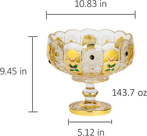 Decorative Stemmed Centerpiece Fruit Bowl for Kitchen, Living Room (Gold, Small). in Saudi Arabia