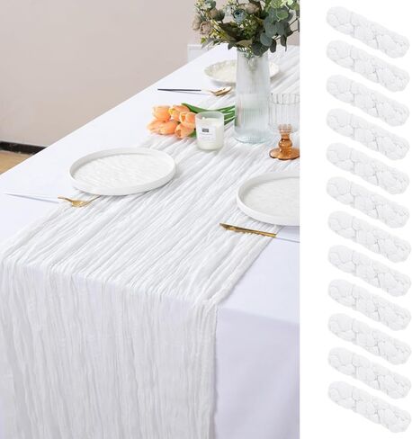 Cheesecloth Table Runner 10ft Gauze Boho Rustic Cheese Cloth Table Runner for Wedding Party Bridal Baby Shower Birthday Reception Feasts Ceremony Table Decorations (Lavender) in Saudi Arabia