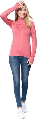 Khanomak Women's Long Sleeve Zip Up Athletic Wear Sweater Work Out Jacket in Kuwait