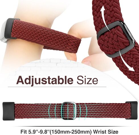 Braided Watch Bands Compatible with Fitbit Charge 6/Fitbit Charge 5 for Women Men, Elastic Adjustable Solo Loop Stretchy Nylon Woven Replacement Wristbands for Fitbit Charge 6/Fitbit Charge 5 in Saudi Arabia