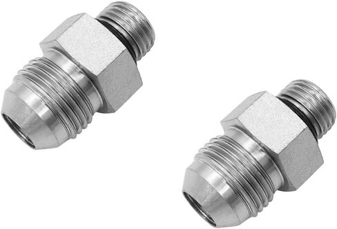 (2-PACK) 6400-08-06-O Hydraulic Hose Adapter Fitting 1/2" Male JIC 37° Flare (3/4"-16UNF) × 3/8" Male O-Ring Boss (9/16"-18UNF) SAE Straight Pipe Joints Tube Connector Carbon Steel in Saudi Arabia