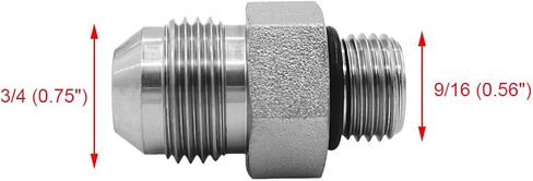 (2-PACK) 6400-08-06-O Hydraulic Hose Adapter Fitting 1/2" Male JIC 37° Flare (3/4"-16UNF) × 3/8" Male O-Ring Boss (9/16"-18UNF) SAE Straight Pipe Joints Tube Connector Carbon Steel in Saudi Arabia