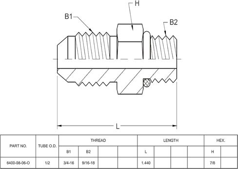 (2-PACK) 6400-08-06-O Hydraulic Hose Adapter Fitting 1/2" Male JIC 37° Flare (3/4"-16UNF) × 3/8" Male O-Ring Boss (9/16"-18UNF) SAE Straight Pipe Joints Tube Connector Carbon Steel in Saudi Arabia