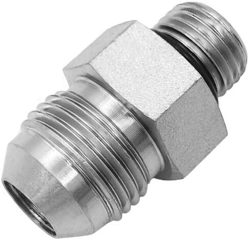 (2-PACK) 6400-08-06-O Hydraulic Hose Adapter Fitting 1/2" Male JIC 37° Flare (3/4"-16UNF) × 3/8" Male O-Ring Boss (9/16"-18UNF) SAE Straight Pipe Joints Tube Connector Carbon Steel in Saudi Arabia