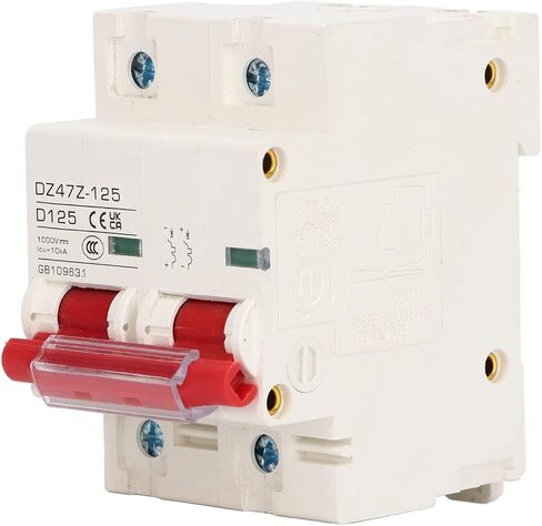 DC Miniature Circuit Breaker, 2 Pole 1000V 125Amp Isolator for Solar PV System, 35mm DIN Rail Installation PV Circuit Breaker, Voltage Arrester Device (Blue) in Kuwait