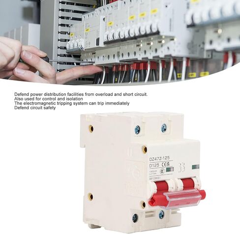 DC Miniature Circuit Breaker, 2 Pole 1000V 125Amp Isolator for Solar PV System, 35mm DIN Rail Installation PV Circuit Breaker, Voltage Arrester Device (Blue) in Kuwait