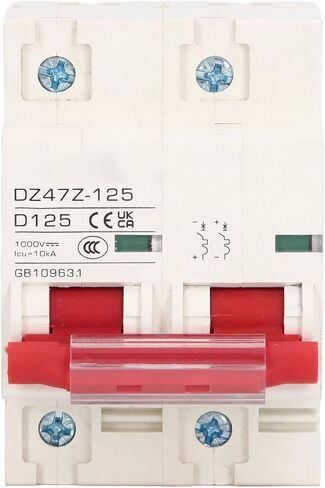 DC Miniature Circuit Breaker, 2 Pole 1000V 125Amp Isolator for Solar PV System, 35mm DIN Rail Installation PV Circuit Breaker, Voltage Arrester Device (Blue) in Kuwait