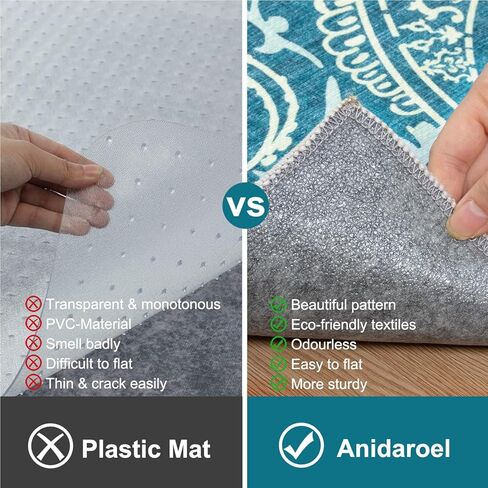 Anidaroel حصيرة كرسي مكتب للأرضيات الصلبة والبلاط، 48 بوصة × 60 بوصة حصيرة كرسي مكتب للمكتب المنزلي، سجادة تحت المكتب للكرسي المتدحرج، حصيرة كرسي كمبيوتر غير قابلة للانزلاق، سجادة حامية للسجاد منخفضة الوبر in Kuwait