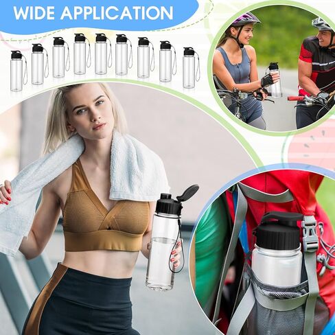 30 قطعة من زجاجات المياه البلاستيكية السائبة مع حزام مقبض وخفيفة الوزن ومضادة للتسرب وزجاجات علوية قابلة للطي للأطفال والبالغين في صالة الألعاب الرياضية واللياقة البدنية (متعددة الألوان، 17 أونصة) in Kuwait