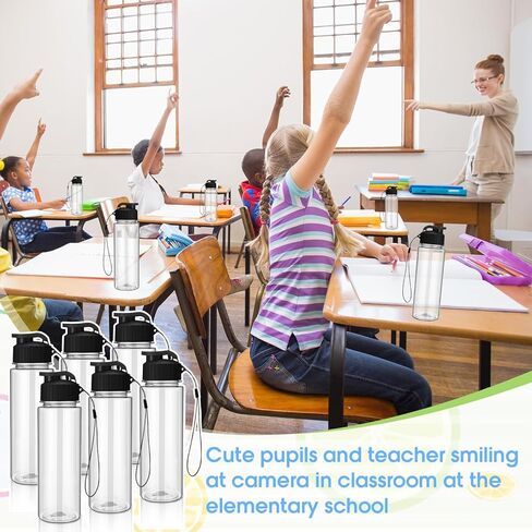 30 قطعة من زجاجات المياه البلاستيكية السائبة مع حزام مقبض وخفيفة الوزن ومضادة للتسرب وزجاجات علوية قابلة للطي للأطفال والبالغين في صالة الألعاب الرياضية واللياقة البدنية (متعددة الألوان، 17 أونصة) in Kuwait