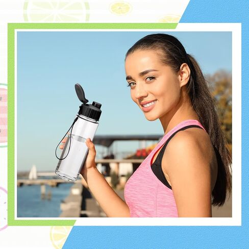 30 قطعة من زجاجات المياه البلاستيكية السائبة مع حزام مقبض وخفيفة الوزن ومضادة للتسرب وزجاجات علوية قابلة للطي للأطفال والبالغين في صالة الألعاب الرياضية واللياقة البدنية (متعددة الألوان، 17 أونصة) in Kuwait