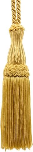Decorative Silky Key Tassel with 4" Loop, 5" Tassel (12.5cm), (SKT-PY) / Light Gold #B7 (Light Yellow Gold) Individually Sold in Saudi Arabia