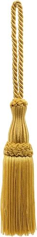 Decorative Silky Key Tassel with 4" Loop, 5" Tassel (12.5cm), (SKT-PY) / Light Gold #B7 (Light Yellow Gold) Individually Sold in Saudi Arabia