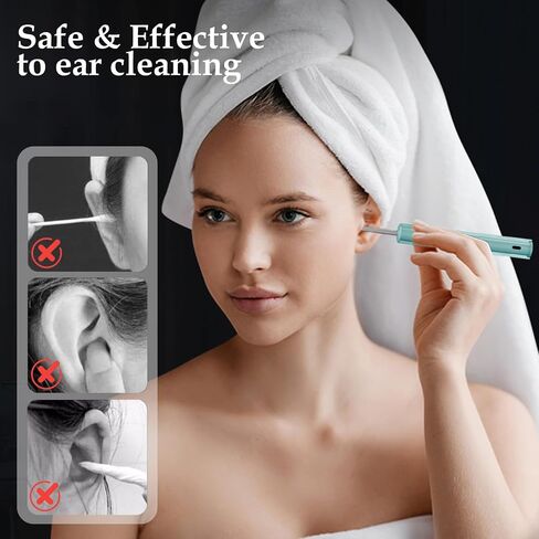Ear Wax Removal Tool Camera - Lighted Ear Wax Removal Tool Camera 1080p with 20 Replacement Tips Cover and 6 Earwax Removal kit, Wireless Ear Cleaner with Camera 6 LED Light for iOS & Android in Saudi Arabia