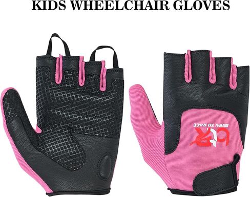 Kids Children Boys Girls Wheelchair Gloves Mobility Disability Fingerless Long Thumb Leather Palm Cycling Gloves in Saudi Arabia