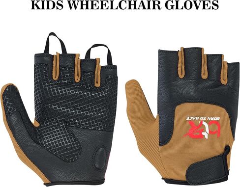 Kids Children Boys Girls Wheelchair Gloves Mobility Disability Fingerless Long Thumb Leather Palm Cycling Gloves in Saudi Arabia