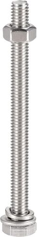 uxcell M6 x 60mm Hex Head Screws Bolts, Nuts, Flat & Lock Washers Kits, 304 Stainless Steel Fully Thread Hexagon Bolts 6 Sets in Saudi Arabia