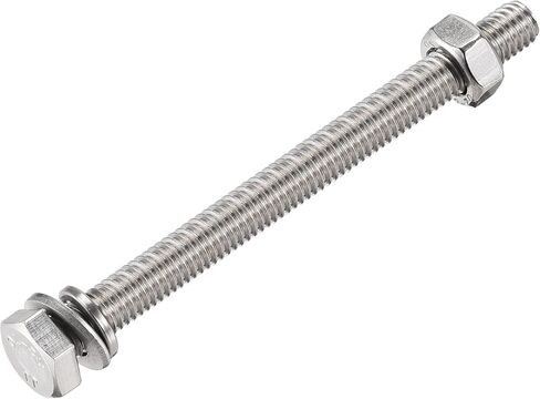 uxcell M6 x 60mm Hex Head Screws Bolts, Nuts, Flat & Lock Washers Kits, 304 Stainless Steel Fully Thread Hexagon Bolts 6 Sets in Saudi Arabia