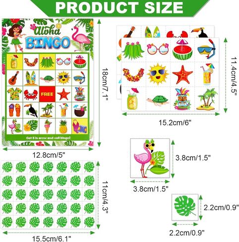 Hawaiian Bingo Game, Hawaiian Party Bingo Cards for Family Classroom Activities, Tropical Summer Party Games with 24 Players, Luau Party Supplies in Saudi Arabia