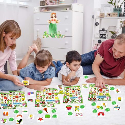 Hawaiian Bingo Game, Hawaiian Party Bingo Cards for Family Classroom Activities, Tropical Summer Party Games with 24 Players, Luau Party Supplies in Saudi Arabia