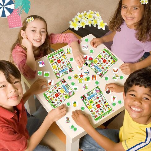 Hawaiian Bingo Game, Hawaiian Party Bingo Cards for Family Classroom Activities, Tropical Summer Party Games with 24 Players, Luau Party Supplies in Saudi Arabia