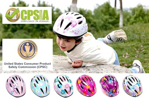 Girl Helmet for Bike,Kids Bike Pink Helmet for Girls Approximately Ages 3-10 Years Adjuastable and Multi-Sport, from Toddler to Kids CPSC Certicated in Saudi Arabia