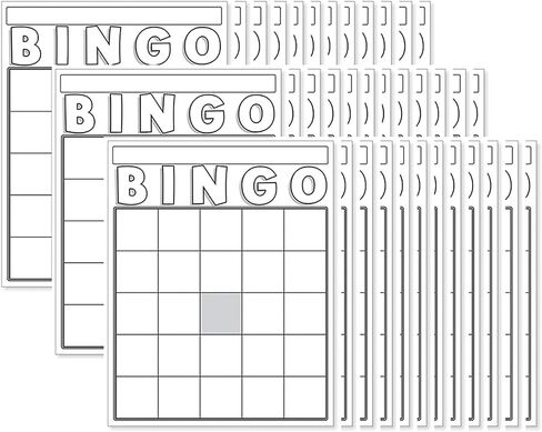 Hygloss Products Blank Bingo Cards To Write On - 36-Pack White - Large Size Bingo Sheets Disposable - Activities For Classroom, Parties, Contests, Weddings, Events & More in Saudi Arabia