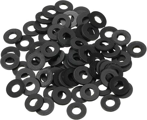PATIKIL M4 Nylon Flat Washer, 150 Pack 4mm ID 10mm OD 1mm Thick Sealing Spacer Gasket Ring for Faucet Pipe Water Hose Fastener Bolt, Black in Saudi Arabia