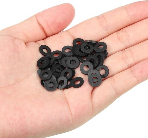 PATIKIL M4 Nylon Flat Washer, 150 Pack 4mm ID 10mm OD 1mm Thick Sealing Spacer Gasket Ring for Faucet Pipe Water Hose Fastener Bolt, Black in Saudi Arabia