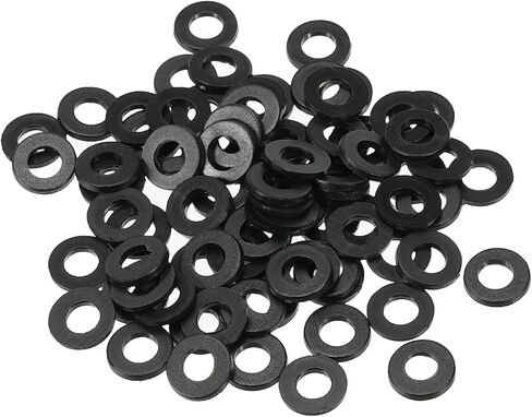 PATIKIL M4 Nylon Flat Washer, 150 Pack 4mm ID 10mm OD 1mm Thick Sealing Spacer Gasket Ring for Faucet Pipe Water Hose Fastener Bolt, Black in Saudi Arabia