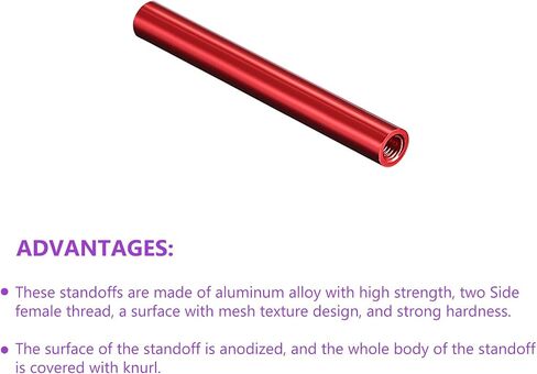DMiotech 5 حزمة M3x90mm الألومنيوم فاصل العمود الألومنيوم مواجهات الفواصل المستديرة نموذج تباعد المسمار آخر ل RC، الأحمر in Saudi Arabia
